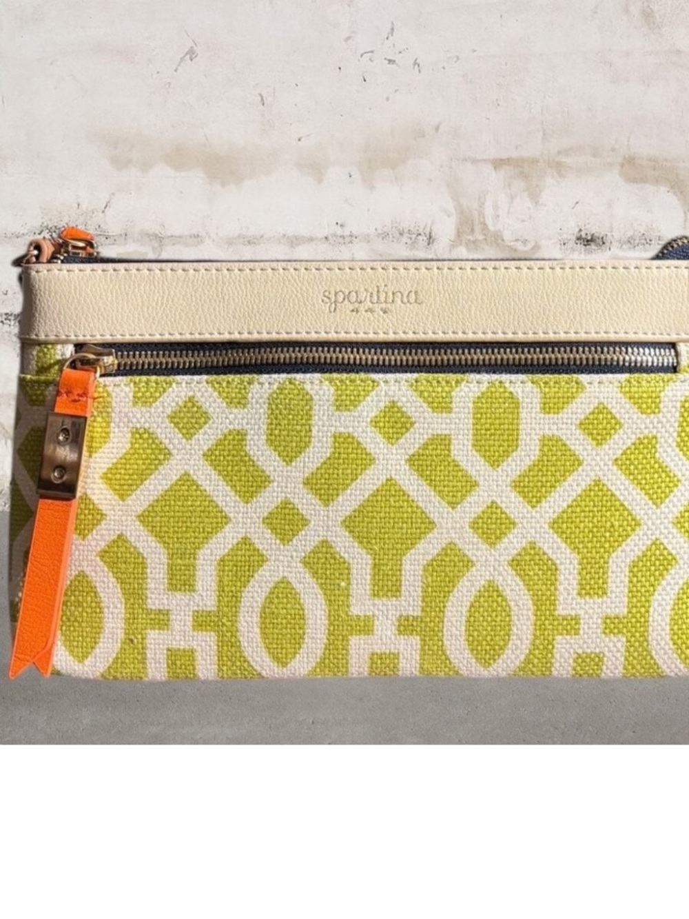Spartina 449 Heyward Lime & Cream Crossbody Bag with Wallet - Picture 2 of 10